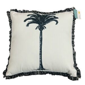 Providence Exclusively At Home Black White Tropical Palm Tree Outdoor Pillow NEW